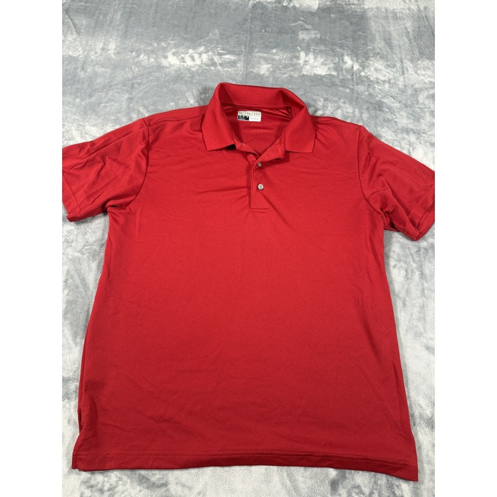 PGA TOUR‎ Men's Red Airflux Performance Golf Polo Shirt Size M Short Sleeve